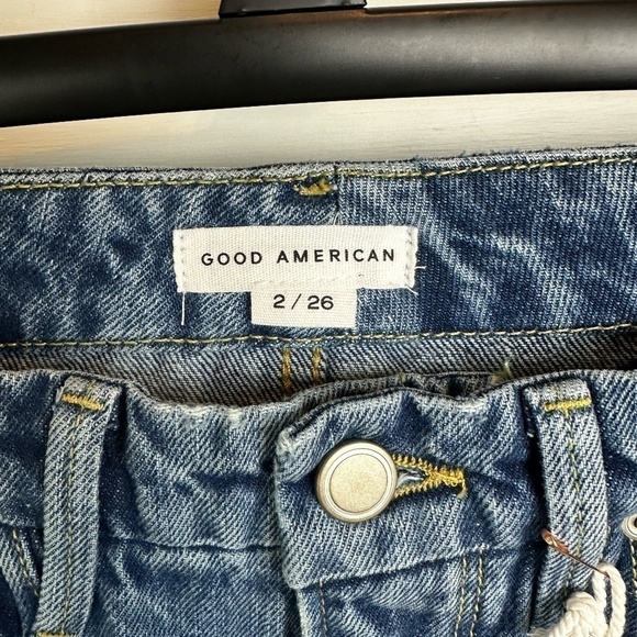 NWT Good American Good Boy High Rise Straight Leg Jeans size 2 (26") - Picture 3 of 6